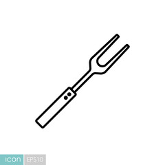 Bbq fork vector icon. Kitchen appliance