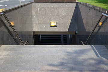 entrance to the underground passage, finished with granite