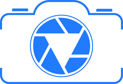 vector illustration of a blue and white photography Logo