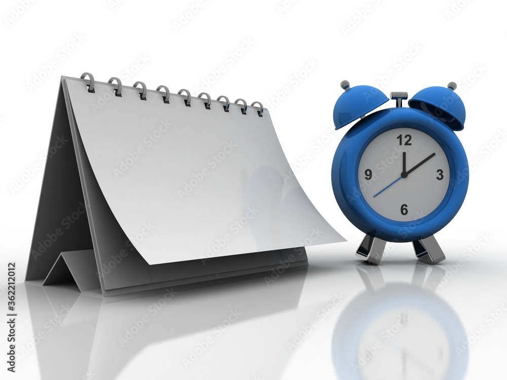 Poster 3d rendering new alarm clock