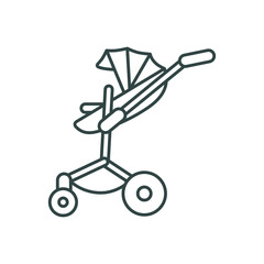 line icon, baby carriage modern Trolley