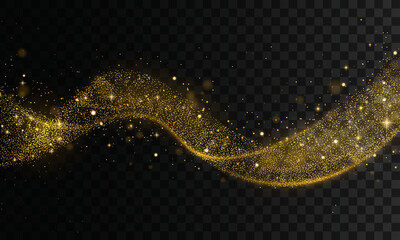 Gold glitter wave
