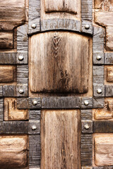 Fototapeta premium Creative textured background old wood, wrought iron stylized medieval