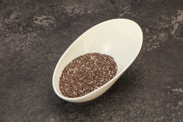 Seasoning chia seeds in the bowl