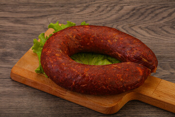 Krakowska sausage over the board