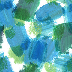 Brush Strokes Seamless Pattern. Hand Painted Background. Acrylic Illustration.