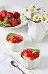 Pudding from semolina in the form of 