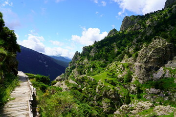 Magnificent view of the Freser's canal.The Freser's canal was built in 1902 and runs about 4 km from the upper Freser dam to the Daio  power plants of the upper Freser at about 1700 m above sea level