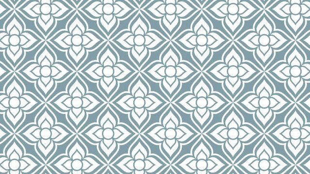 Floral seamless pattern loop animation. Endless video background. Diagonal repeating.