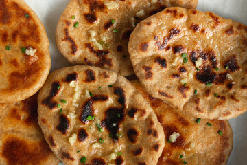 Homemade Indian Naan Flatbread made with Whole Wheat