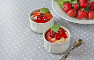 Pudding from semolina in the form of 