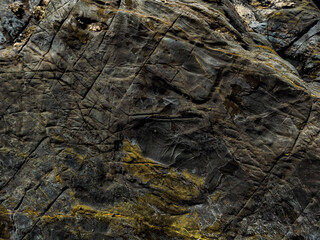 The beauty of sea, rocks and sky in the monsoon.