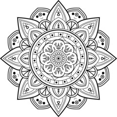 Black mandala.Beautiful vector ornament.