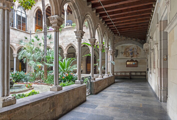 BARCELONA, SPAIN - MARCH 5, 2020: The atrium of church Església de la Concepció.