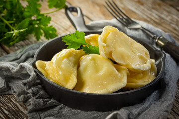 Hand-made dumplings.