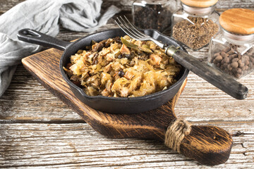 Bigos, a traditional Polish dish with cabbage.