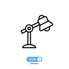 Lamp desk,  Furniture icon vector isolated on white background.