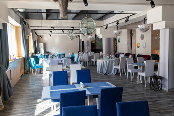 Interior of a modern cozy italian restaurant