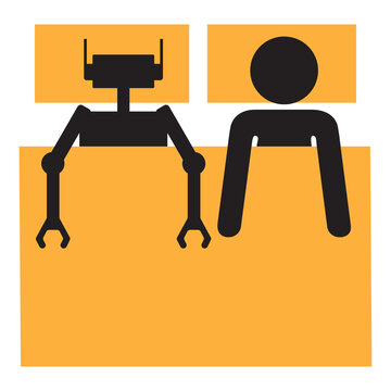 human in a bed with a sexbot
