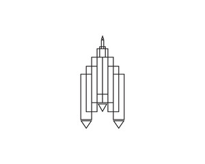 Pencil Building. For business, construction and company. 