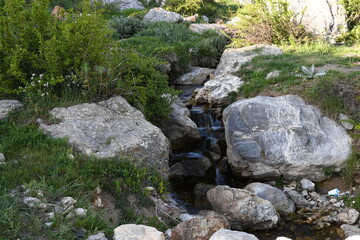 Naklejka na ściany i meble stream in the mountains