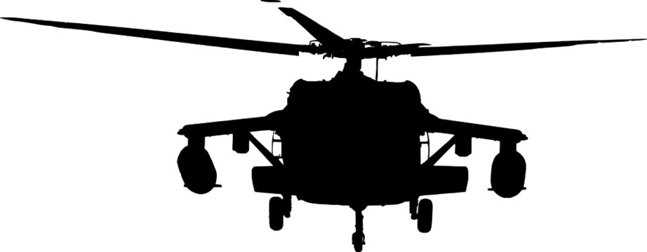 Military helicopter  / silhouette vector
