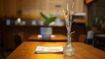 drying grass in a glass