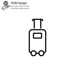 Travel Bag, luggage icon thin line, linear, outline. Simple sign, logo. Premium Quality Isolated Trip Handbag