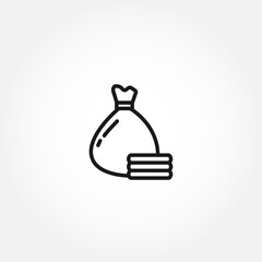Money pouch line icon. pouch isolated line icon