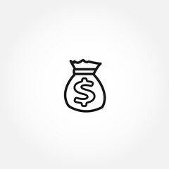 Money pouch line icon. pouch isolated line icon