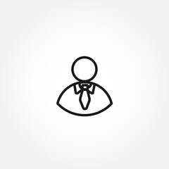Avatar with tie line icon. person icon