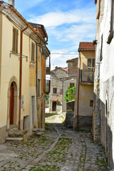 A street between the houses of the old town of Santa Maria del Molise, Italy.