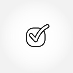 check box icon. Tick line icon