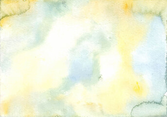 Soft yellow Blue abstract texture watercolor background
