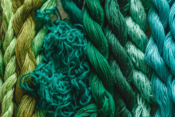 Colorful pattern background from embroidery thread