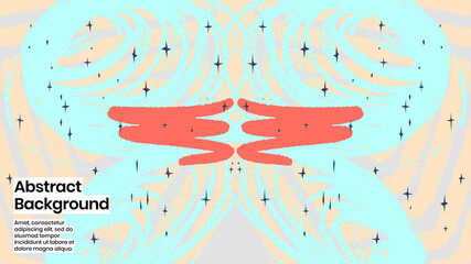 Abstract background illustration. Colorful scribble, stars and paint strokes. Decorative chaos wallpaper, backdropfor cover, invitation, banner, placard, brochure, poster, card, flyer and other.