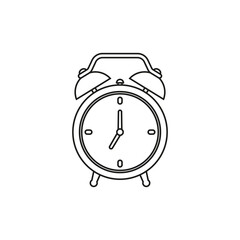 Alarm clock icon. Vector illustration. Line style.