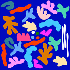 illustration vector EPS Print hand draw painted abstract modern art for wall decoration or postcard cover or textile or background or other