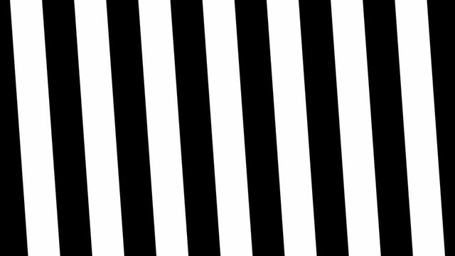 Abstract CGI motion background with rotating parallel black and white lines in perfect seamless loop (3840 x 2160, 30 fps).