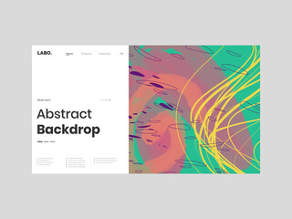 Naklejka premium Abstract homepage illustration. Colorful lines, petals and paint strokes. Decorative chaotic background, backdrop. Hand drawn texture, different shapes and textures. Eps10 vector.