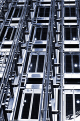 modern elevators in contemporary business center