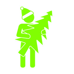 bring a fir tree to celebrate new year holiday