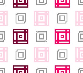 Seamless pink colored pattern. Modern girlish tiling background. Geometric wallpaper