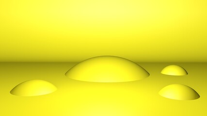 3D minimalist background for a design with geometric shapes. in yellow colors. 3D rendering