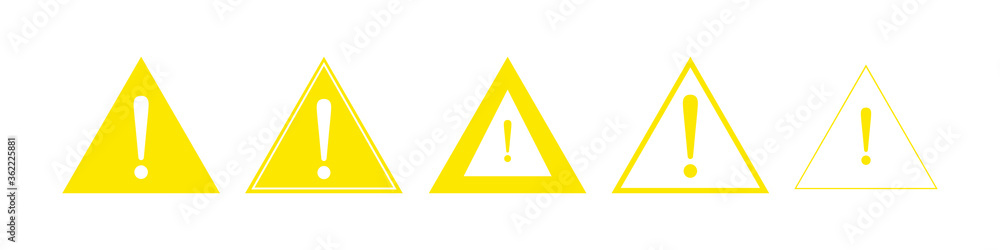 Poster triangular warning symbols with exclamation mark. vector