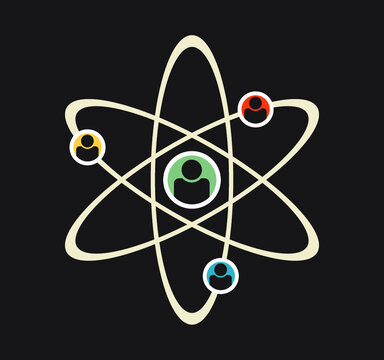 elemental atomic social structure icon