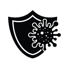 protect virus icon logo. isolated vector icon of virus on background for poster, banner, flyer.