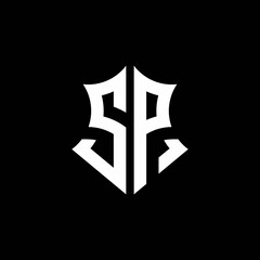 SP monogram logo with a sharp shield style