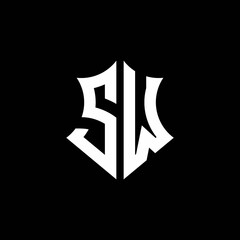 SW monogram logo with a sharp shield style