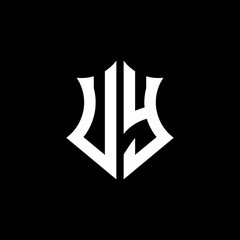 UY monogram logo with a sharp shield style